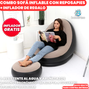 Combo Sofá Inflable Con Reposapies | AirLounge™ + Inflador Gratis
