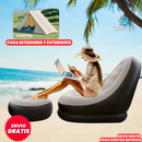 Combo Sofá Inflable Con Reposapies | AirLounge™ + Inflador Gratis