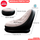 Combo Sofá Inflable Con Reposapies | AirLounge™ + Inflador Gratis