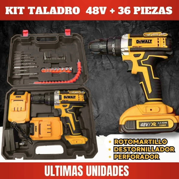 TALADRO CON ROTOMARTILLO 3/8 DEWALT PROFESIONAL + 2 BATERIAS